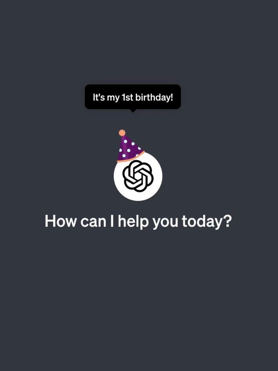 ChatGPT celebrating its birthday